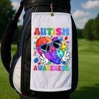 Groovy Autism Awareness  Autistic Autism Golf Towel thumb 2
