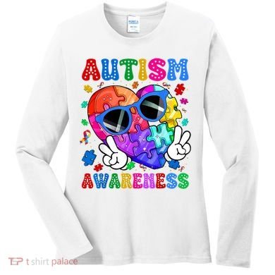 Groovy Autism Awareness  Autistic Autism Women's Long Sleeve Shirt