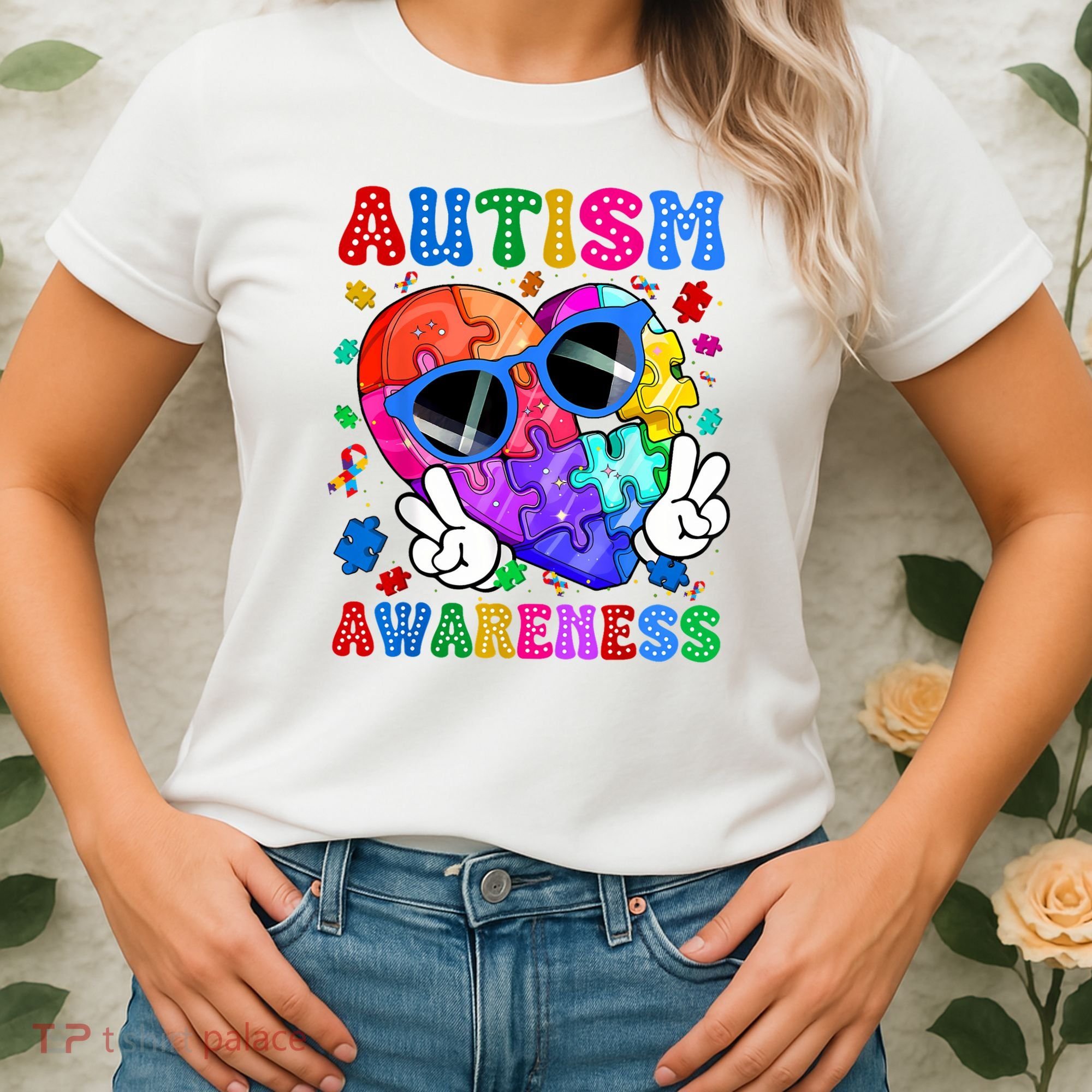 Groovy Autism Awareness  Autistic Autism Women's T-Shirt