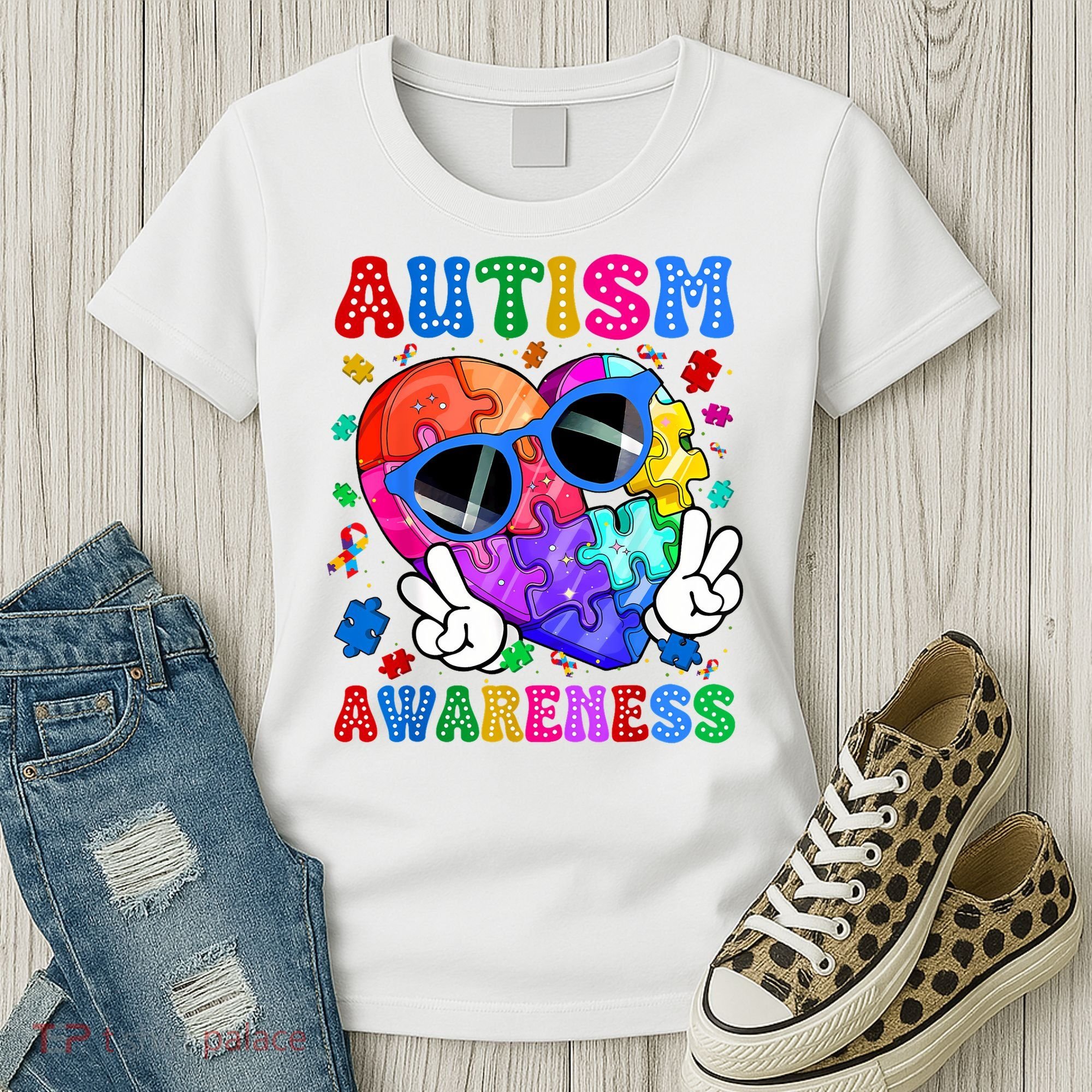 Groovy Autism Awareness  Autistic Autism Women's T-Shirt