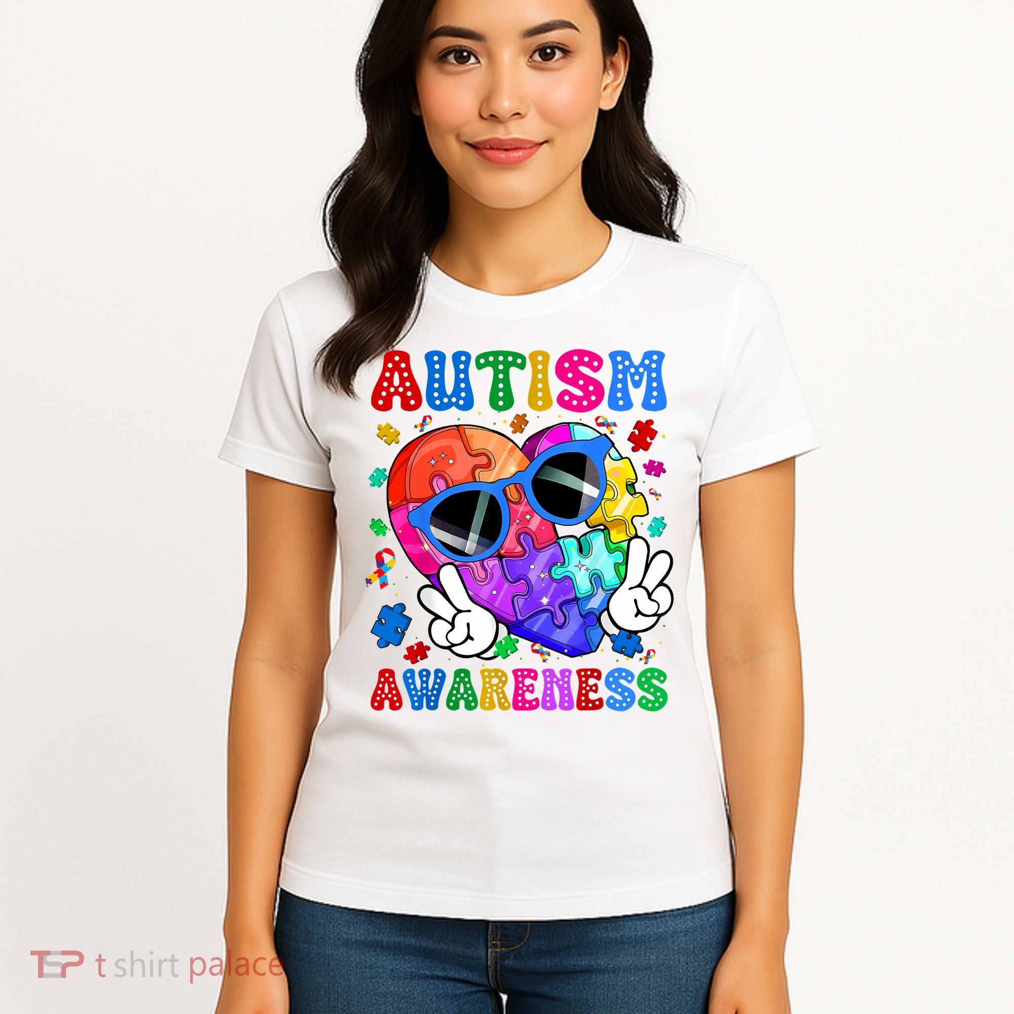 Groovy Autism Awareness  Autistic Autism Women's T-Shirt