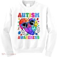 Groovy Autism Awareness  Autistic Autism Kids Sweatshirt thumb 0