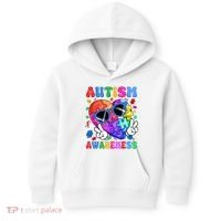 Groovy Autism Awareness  Autistic Autism Kids Hoodie thumb 0