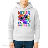 Groovy Autism Awareness  Autistic Autism Kids Hoodie thumb 4