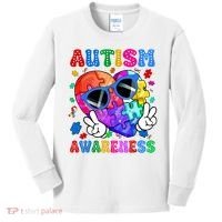 Groovy Autism Awareness  Autistic Autism Kids Long Sleeve Shirt thumb 0