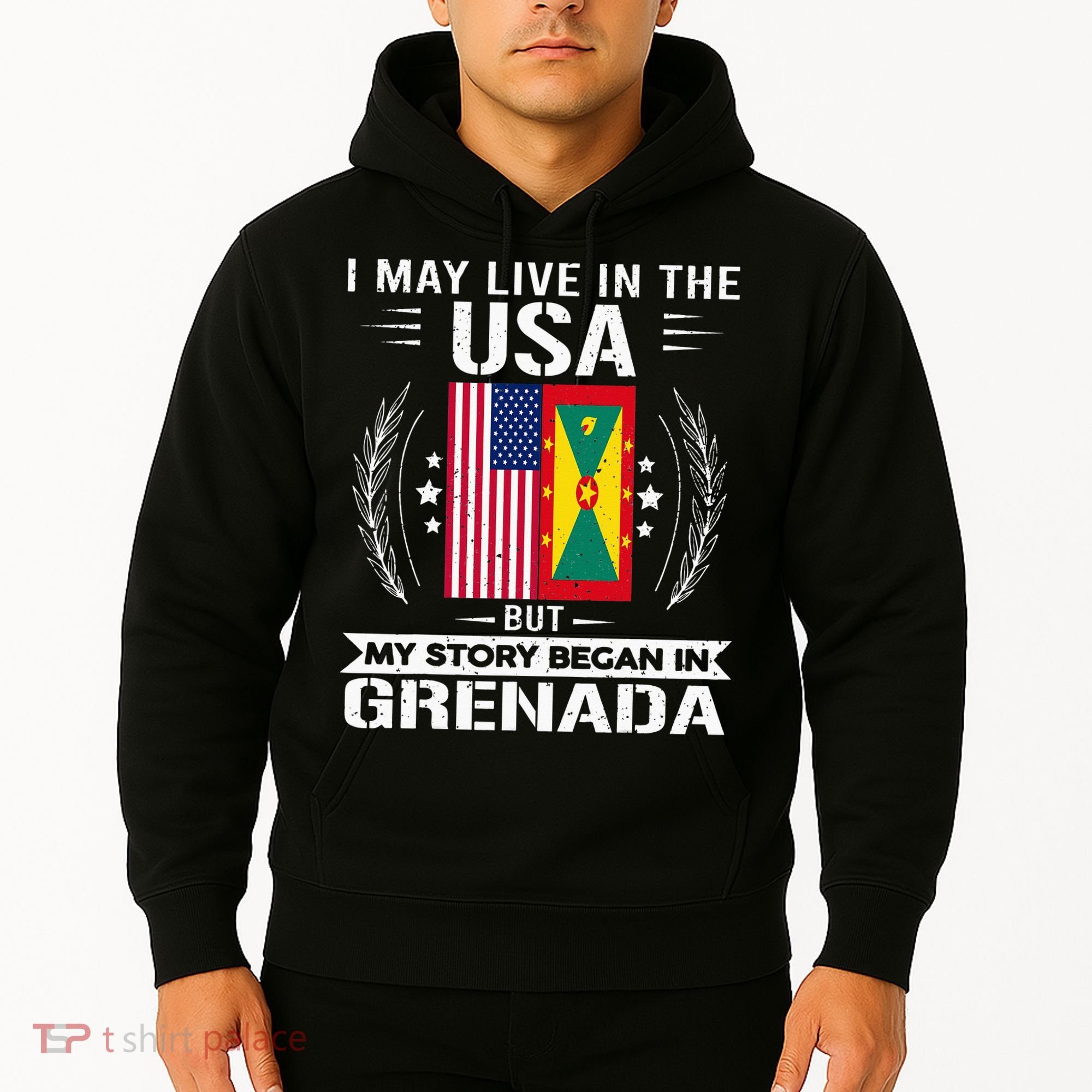 Grenada American And Grenada Flags Proud Grenada Hoodie