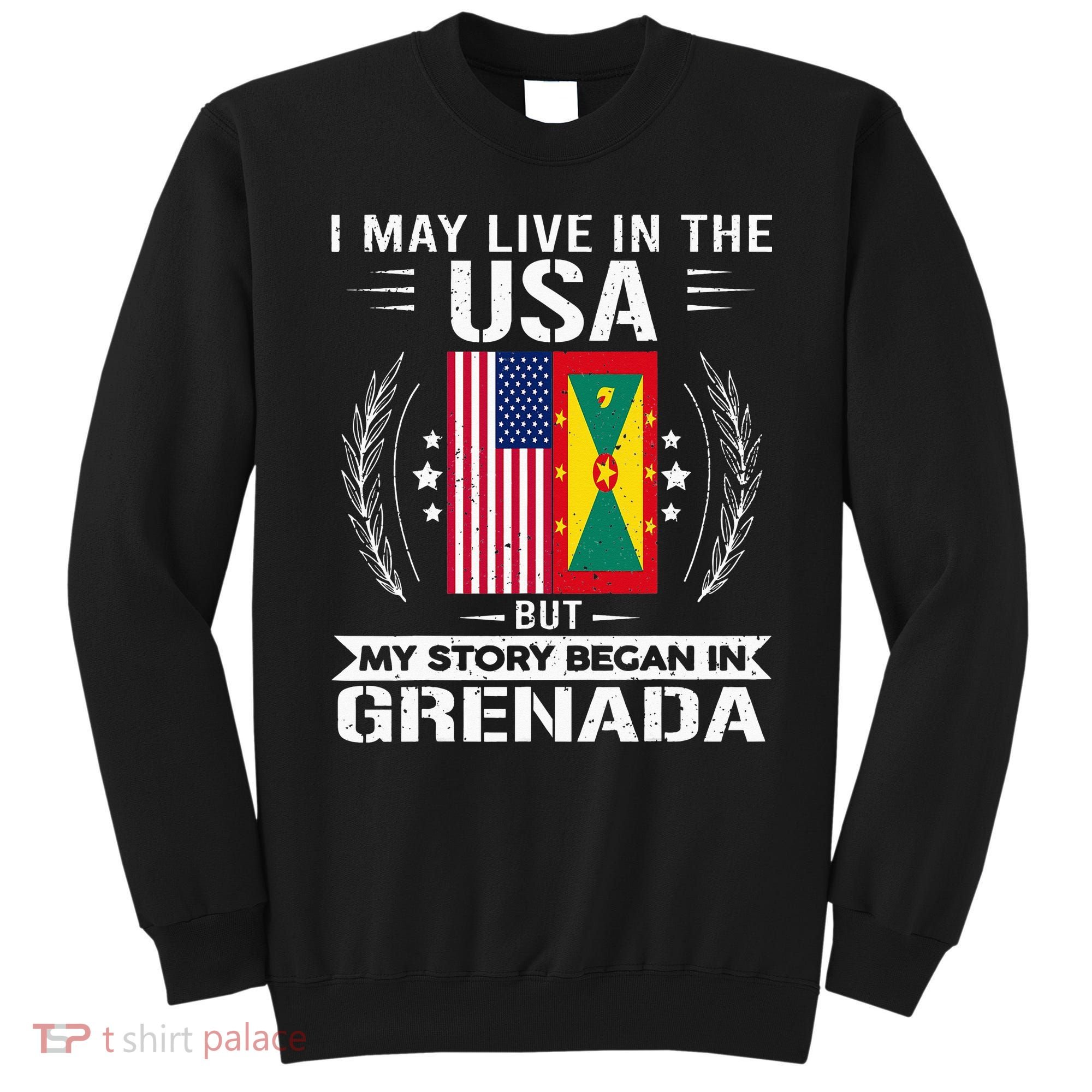 Grenada American And Grenada Flags Proud Grenada Sweatshirt