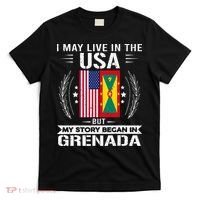 Grenada American And Grenada Flags Proud Grenada T-Shirt thumb 0