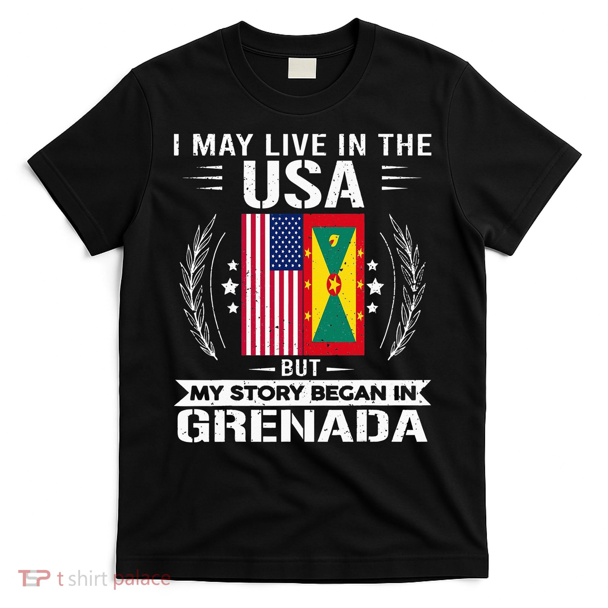 Grenada American And Grenada Flags Proud Grenada T-Shirt