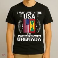 Grenada American And Grenada Flags Proud Grenada T-Shirt thumb 3