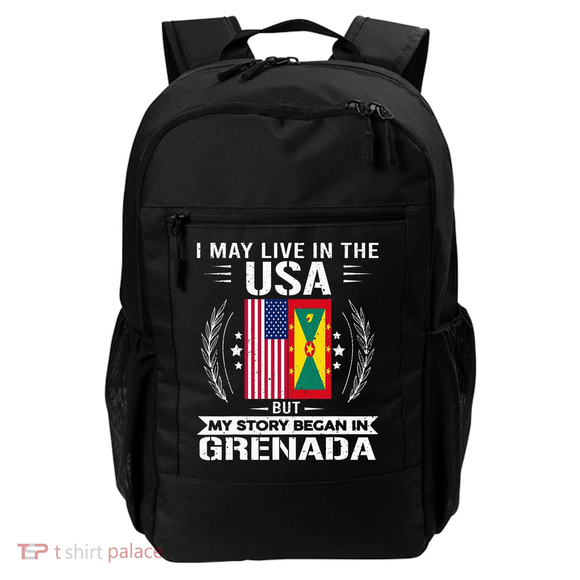 Grenada American And Grenada Flags Proud Grenada Backpack