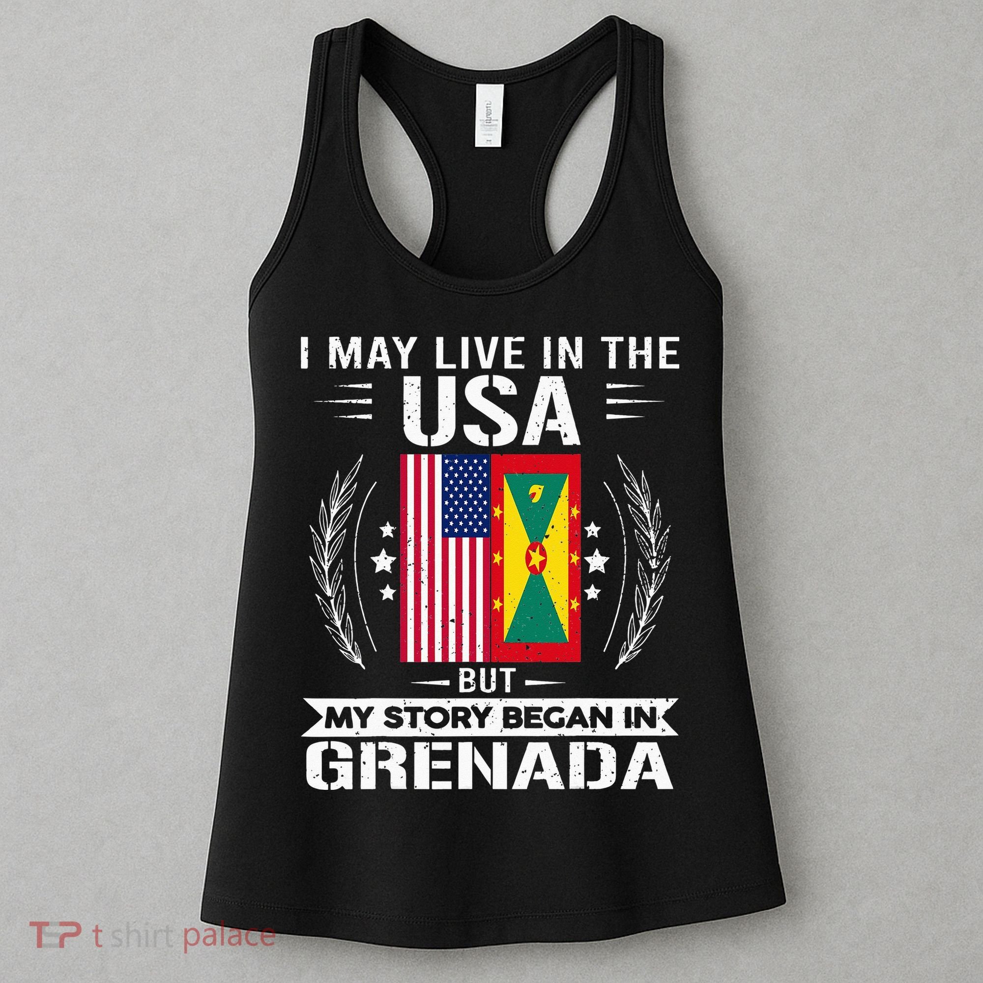 Grenada American And Grenada Flags Proud Grenada Women's Tank Top