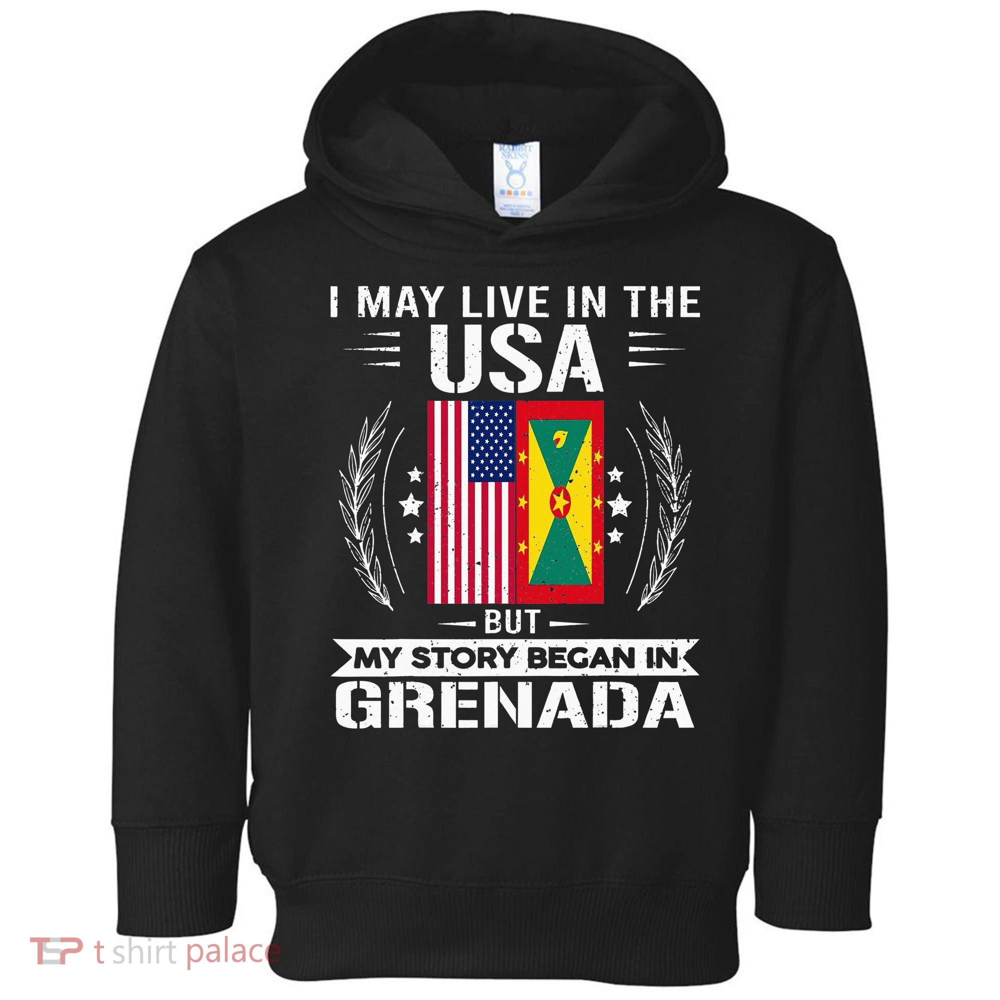 Grenada American And Grenada Flags Proud Grenada Toddler Hoodie