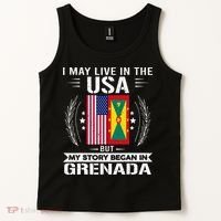 Grenada American And Grenada Flags Proud Grenada Tank Top thumb 2