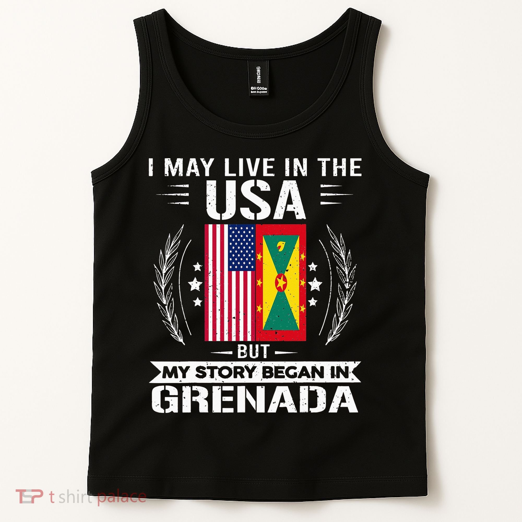 Grenada American And Grenada Flags Proud Grenada Tank Top