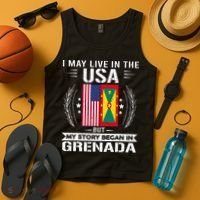 Grenada American And Grenada Flags Proud Grenada Tank Top thumb 4