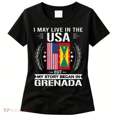 Grenada American And Grenada Flags Proud Grenada Women's T-Shirt