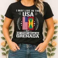 Grenada American And Grenada Flags Proud Grenada Women's T-Shirt thumb 2