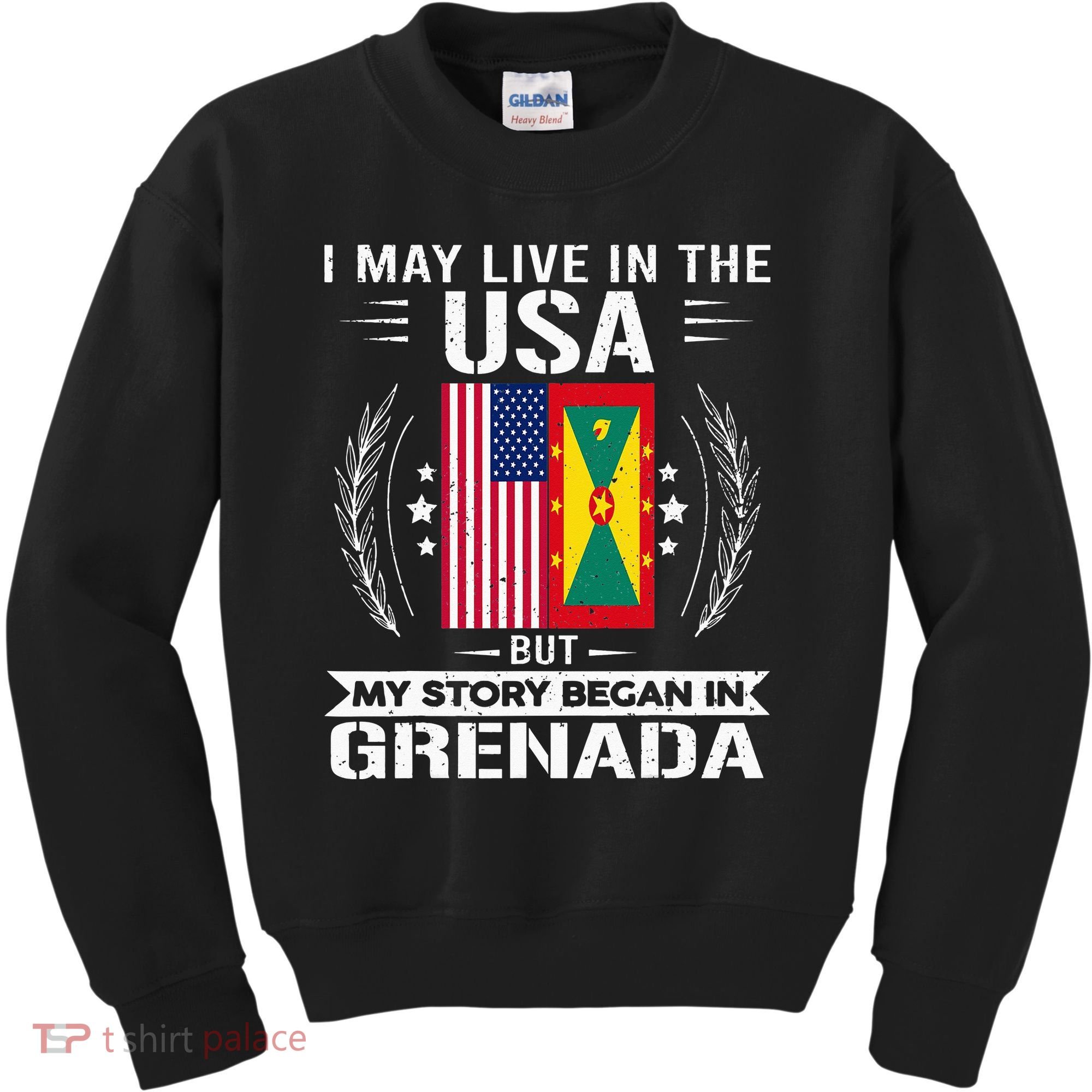 Grenada American And Grenada Flags Proud Grenada Kids Sweatshirt