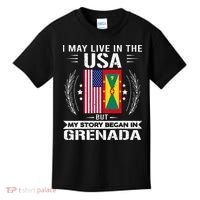 Grenada American And Grenada Flags Proud Grenada Kids T-Shirt thumb 0