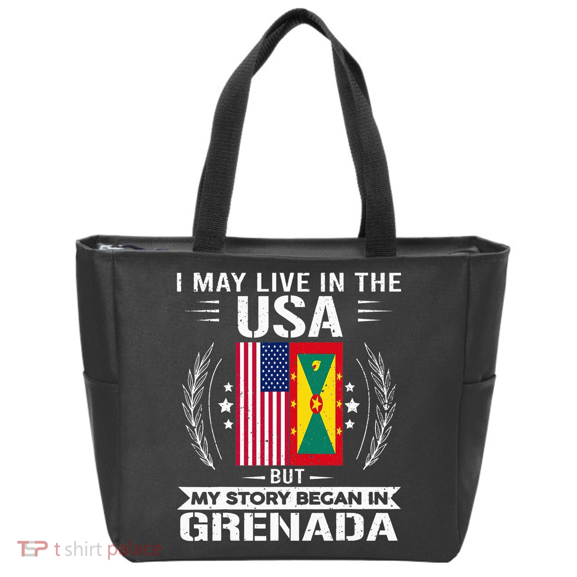 Grenada American And Grenada Flags Proud Grenada Tote Bag