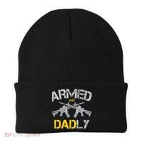Guns Armed And Dadly Funny Deadly Father Beanie thumb 0
