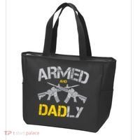 Guns Armed And Dadly Funny Deadly Father Tote Bag thumb 3