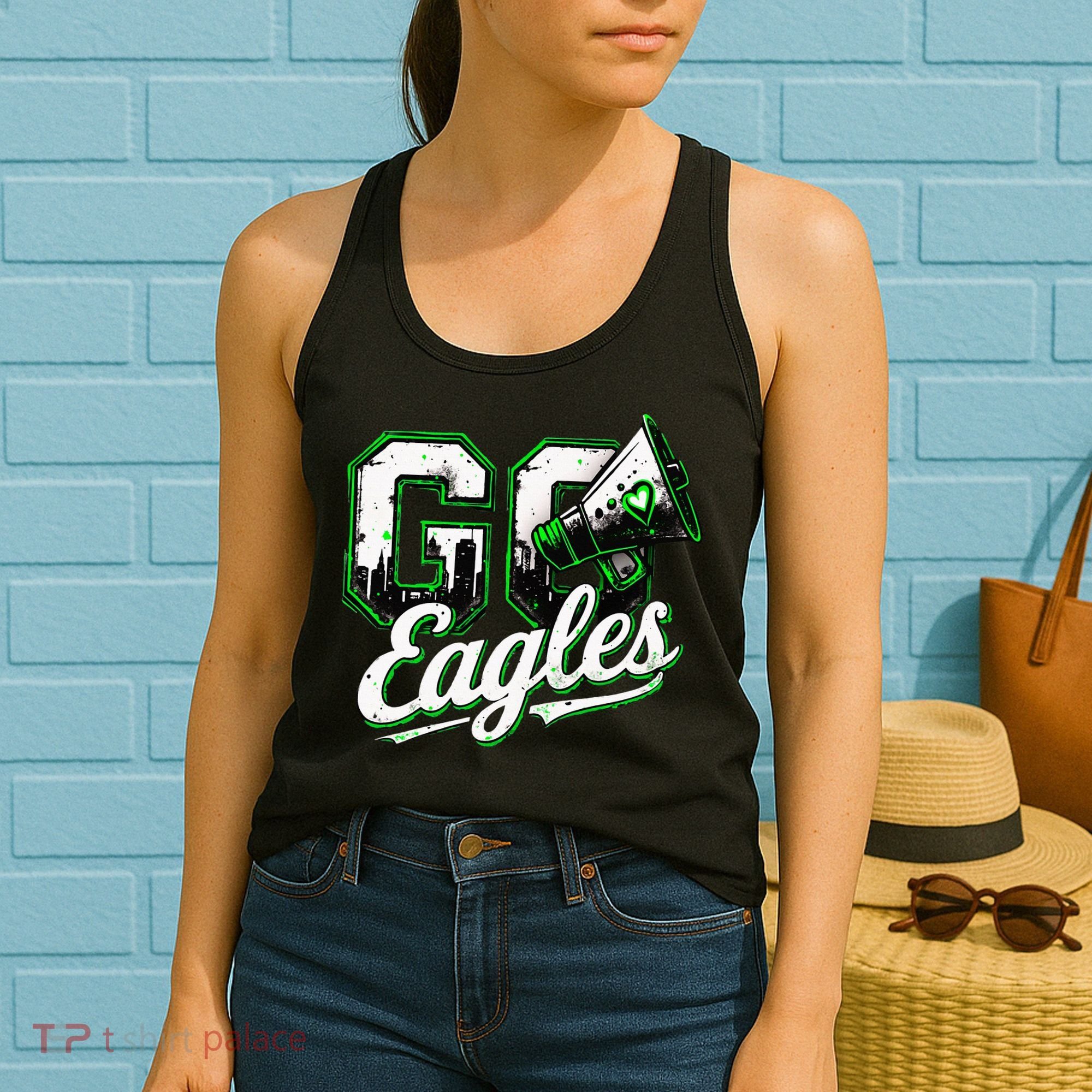 Go Ahead And Cheer For Eagles Fan Football Sports Women's Tank Top