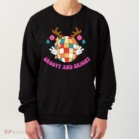 Groovy And Bright Disco Christmas Reindeer Women's Sweatshirt thumb 0