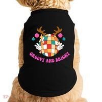 Groovy And Bright Disco Christmas Reindeer Doggie Tank thumb 0