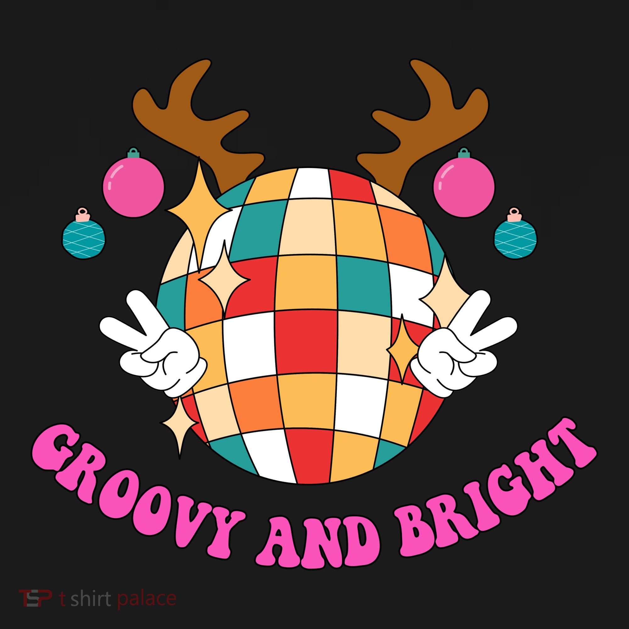 Groovy And Bright Disco Christmas Reindeer PosiCharge Competitor Tank