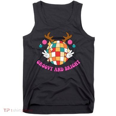 Groovy And Bright Disco Christmas Reindeer Tank Top
