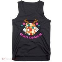 Groovy And Bright Disco Christmas Reindeer Tank Top thumb 0