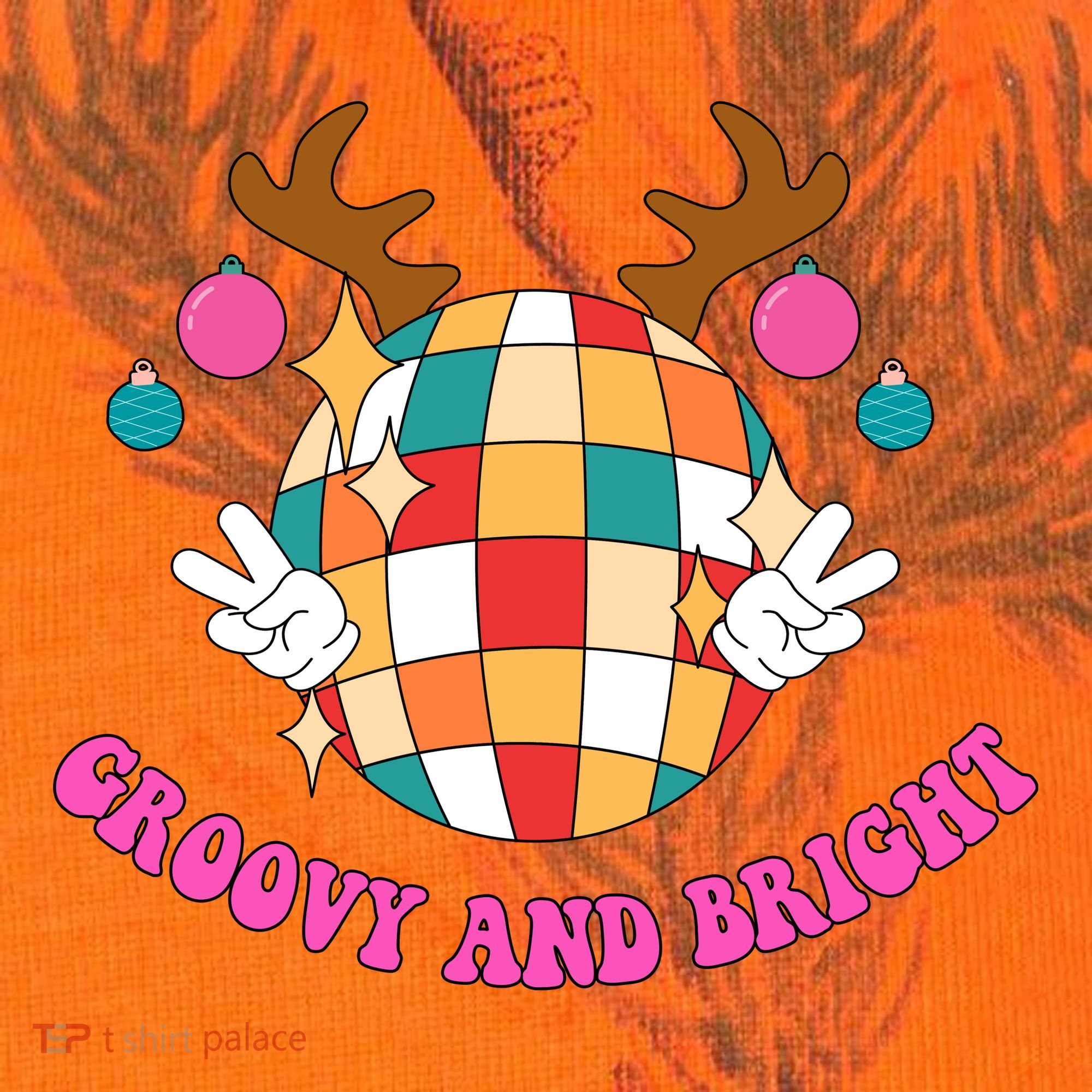 Groovy And Bright Disco Christmas Reindeer Kati Licensed 12" Camo Cuffed Beanie
