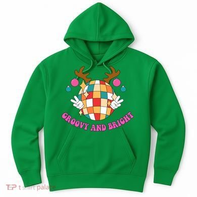 Groovy And Bright Disco Christmas Reindeer Hoodie