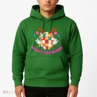 Groovy And Bright Disco Christmas Reindeer Hoodie thumb 2