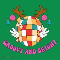 Groovy And Bright Disco Christmas Reindeer Hoodie thumb 7
