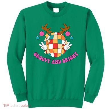 Groovy And Bright Disco Christmas Reindeer Sweatshirt