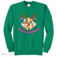 Groovy And Bright Disco Christmas Reindeer Sweatshirt thumb 0