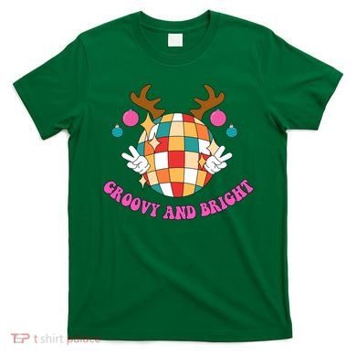 Groovy And Bright Disco Christmas Reindeer T-Shirt