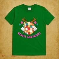 Groovy And Bright Disco Christmas Reindeer T-Shirt thumb 5