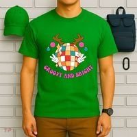 Groovy And Bright Disco Christmas Reindeer T-Shirt thumb 6