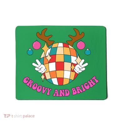 Groovy And Bright Disco Christmas Reindeer Mousepad
