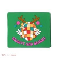 Groovy And Bright Disco Christmas Reindeer Mousepad thumb 0