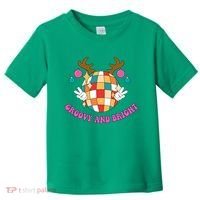 Groovy And Bright Disco Christmas Reindeer Toddler T-Shirt thumb 0
