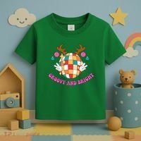 Groovy And Bright Disco Christmas Reindeer Toddler T-Shirt thumb 3