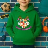 Groovy And Bright Disco Christmas Reindeer Kids Hoodie thumb 2