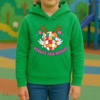 Groovy And Bright Disco Christmas Reindeer Kids Hoodie thumb 3
