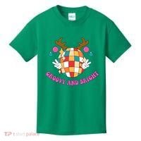Groovy And Bright Disco Christmas Reindeer Kids T-Shirt thumb 0