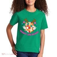 Groovy And Bright Disco Christmas Reindeer Kids T-Shirt thumb 2